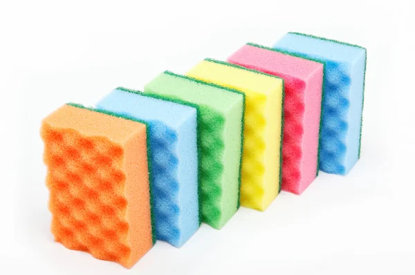 Kitchen sponges isolated on a white background — Stock Photo, Image