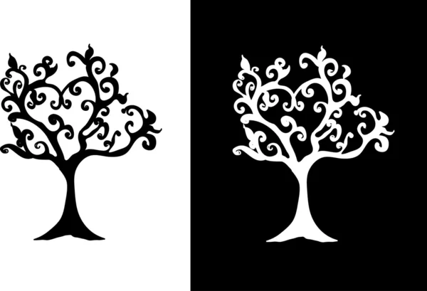Набор силуэтов деревьев — стоковый вектор