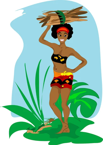 アフリカの女の子 — ストックベクタ