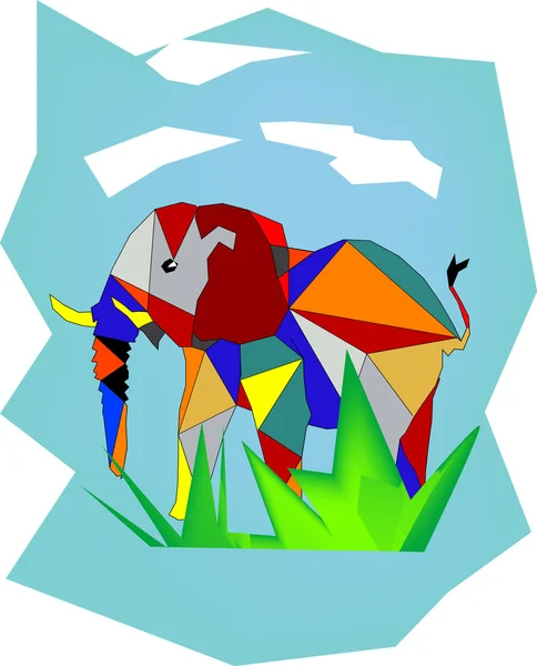 Éléphant abstrait — Image vectorielle