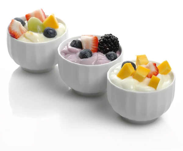 Yogurts With Fruits — Stock Photo, Image