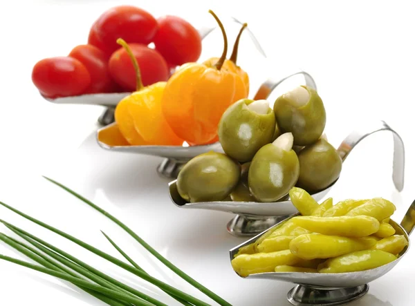 Pepper ,Olives And Tomatoes — Stock Photo, Image