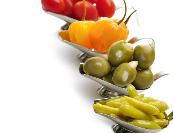 Pieprz, oliwkami i pomidorami — Zdjęcie stockowe