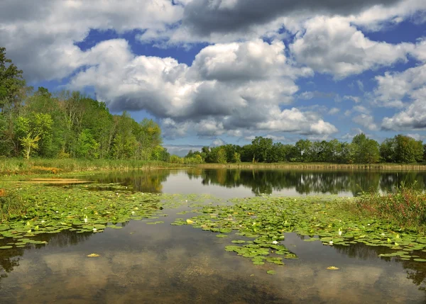 Lake és A gyönyörű égbolt — Stock Fotó