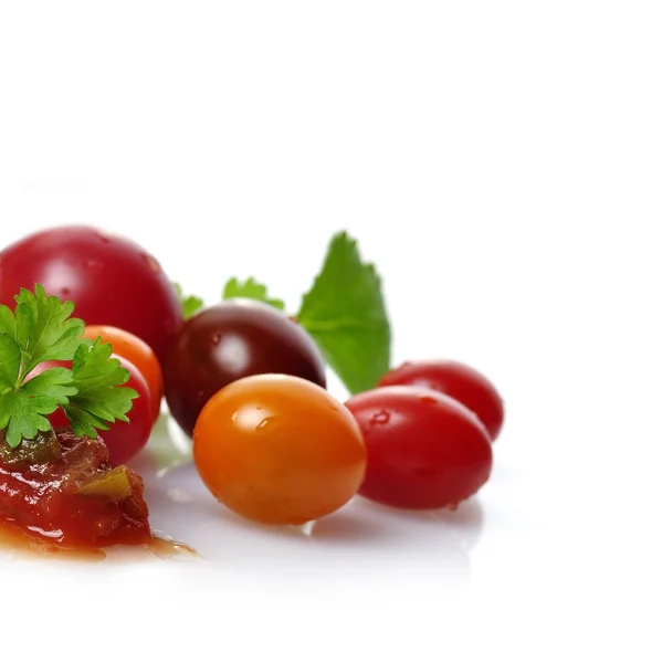 Salsa And Fresh Tomatoes — Stock Photo, Image