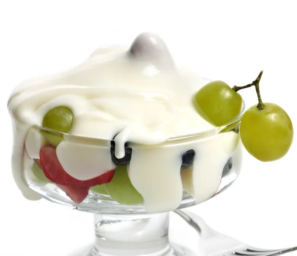 Fruits With Yogurt — Stock Photo, Image