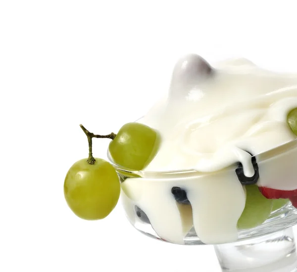 Gyümölcs, joghurt — Stock Fotó