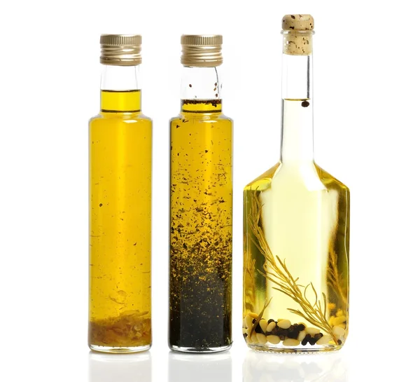 Bottiglie di olio da cucina — Foto Stock