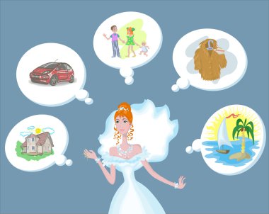 Happy bride clipart