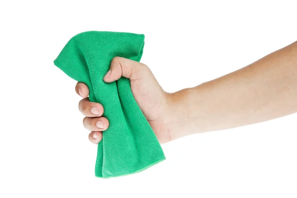 Ręka z gąbki lub kozice szmatka do czyszczenia — Zdjęcie stockowe