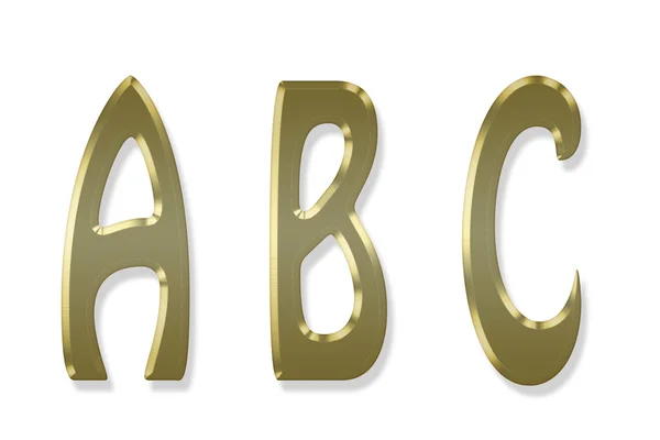 Κεφαλαίο γράμμα χρυσό αλφάβητο — Φωτογραφία Αρχείου