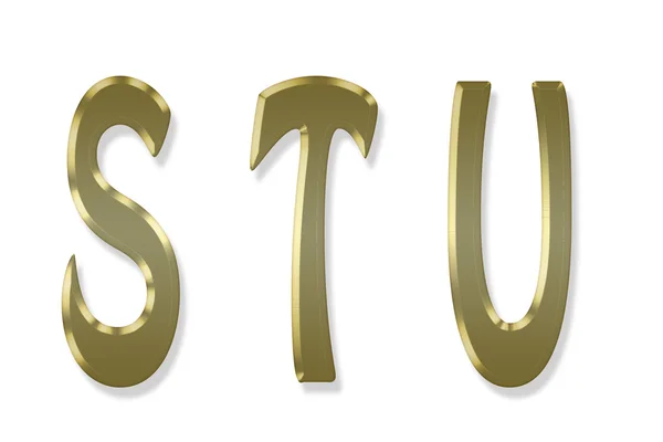 Großbuchstaben Gold-Alphabet — Stockfoto