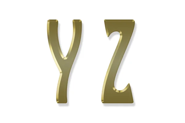 Letra maiúscula alfabeto dourado — Fotografia de Stock