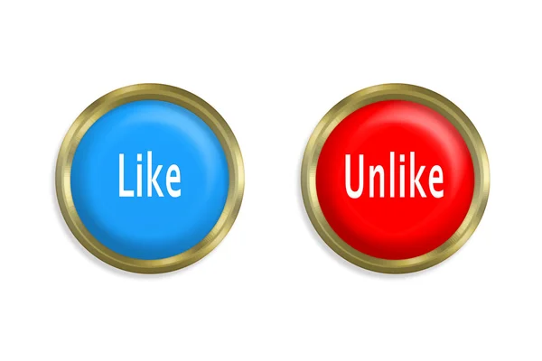 Like button and red on white background — Stock Photo, Image