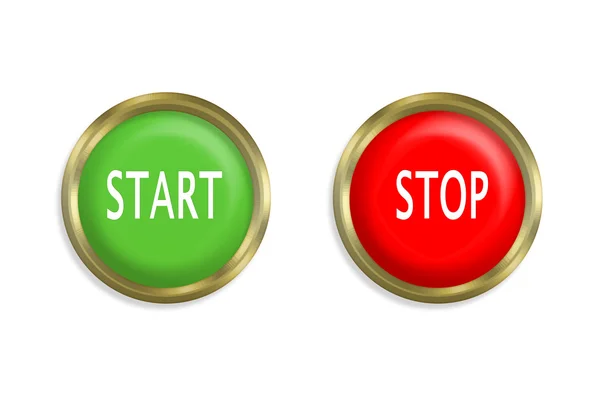 Кнопка "start and stop" на белом фоне — стоковое фото