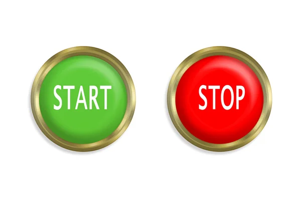 stock image Start and stop button on white background