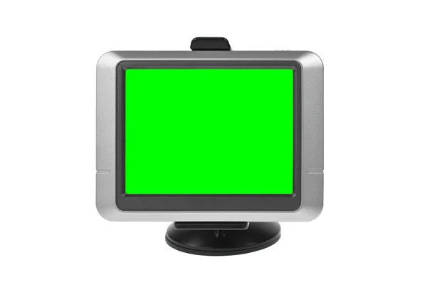 Gps с зеленым экраном на белом фоне — стоковое фото