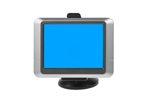 Gps с голубым экраном на белом фоне — стоковое фото