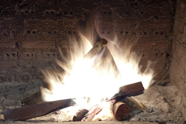 stock image Bonfire in chimney