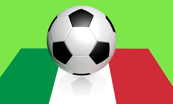 Euro 2012 Fußball und italienische Flagge — Stockfoto