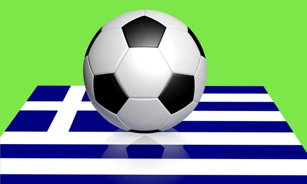 ユーロ 2012年のサッカーとギリシャの旗 — ストック写真