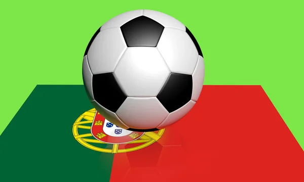 欧元 2012年足球和葡萄牙国旗 — 图库照片