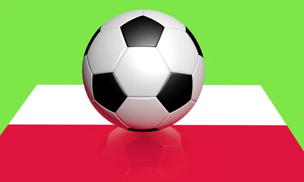 欧元 2012年足球和波兰国旗 — 图库照片