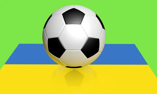 Euro 2012 piłka nożna i Ukraina flaga — Zdjęcie stockowe