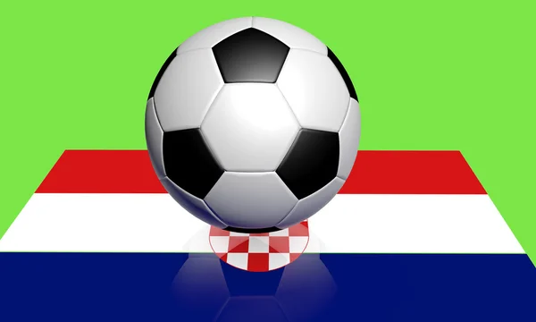 欧元 2012年足球和克罗地亚国旗 — 图库照片