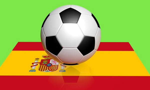 Euro 2012 calcio e bandiera spagnola — Foto Stock