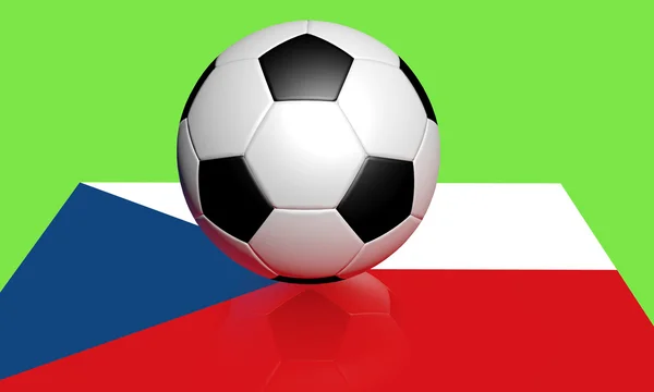 ユーロ 2012年のサッカーとチェコ共和国の旗 — ストック写真