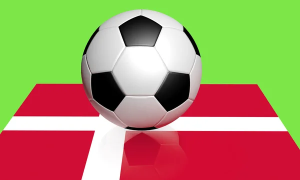 ユーロ 2012年のサッカーとデンマークの旗 — ストック写真