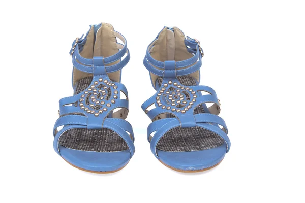 Par trendiga sommar kvinnliga sandaler — Stockfoto