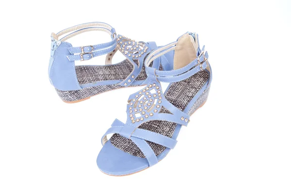 Pair of trendy summer female sandals — Stock Photo, Image