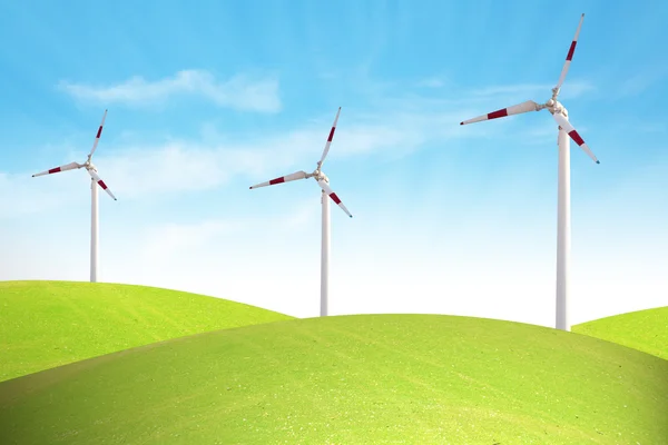 Power on blue sky ökologisches Konzept — Stockfoto