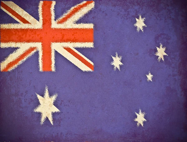 Gammelt grunge papir med Australien flag baggrund - Stock-foto