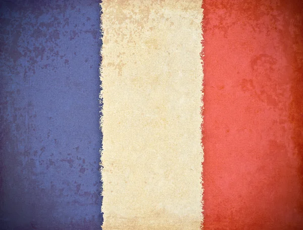 旧的 grunge 纸与法国国旗背景 — 图库照片