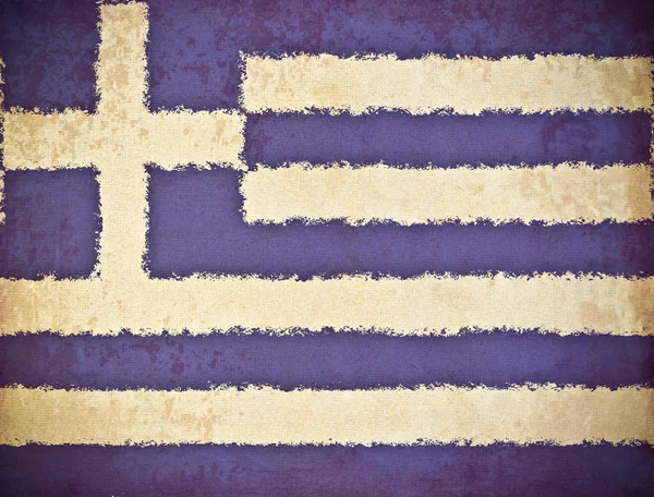 Yunanistan bayrağı geçmişi olan eski bir grunge kağıt — Stok fotoğraf
