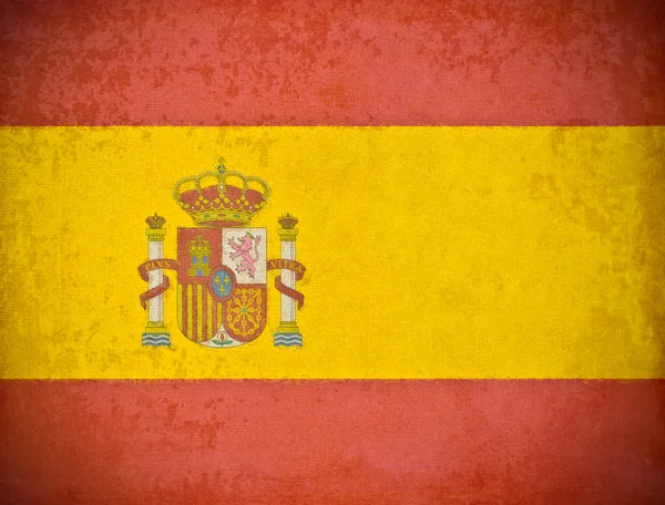 Gamla grunge paper med Spanien flagga bakgrund — Stockfoto