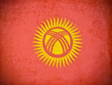 Kırgızistan bayrağı geçmişi olan eski bir grunge kağıt