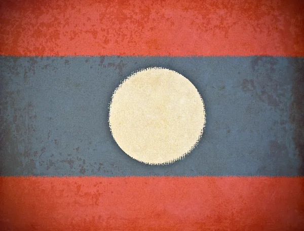 Stary papier tle flaga Laosu — Zdjęcie stockowe