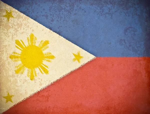 旧的 grunge 纸与菲律宾国旗背景 — 图库照片