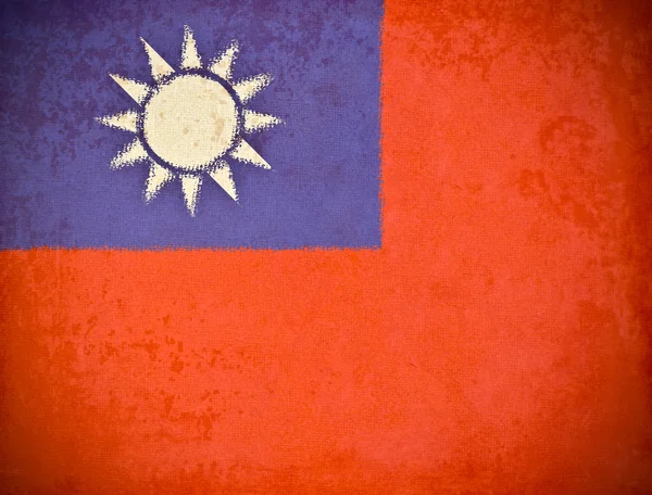 Старая гранж-бумага на фоне флага Китайской Республики — стоковое фото