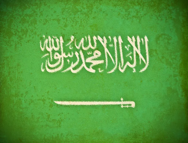 Vieux papier grunge avec fond drapeau saoudien — Photo