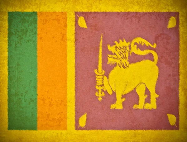 Gamla grunge paper med sri Lankas flagga bakgrund — Stockfoto