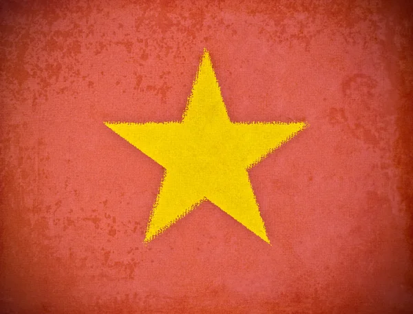 Papel grunge velho com fundo bandeira do Vietnã — Fotografia de Stock