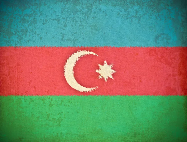 stock image Old grunge paper with Azerbaijan flag background