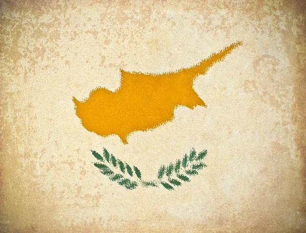 旧的 grunge 纸与塞浦路斯国旗背景 — 图库照片