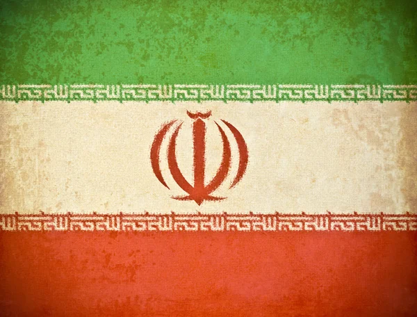 Старая гранж-бумага на фоне иранского флага — стоковое фото