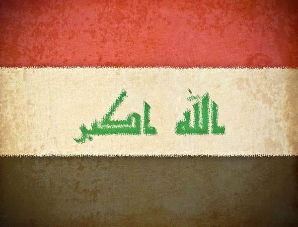 Старая гранж-бумага на фоне иракского флага — стоковое фото